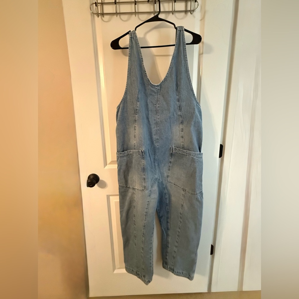 We The Free Blue Denim Overall Barrel Jean Apparel M - Picture 2 of 7